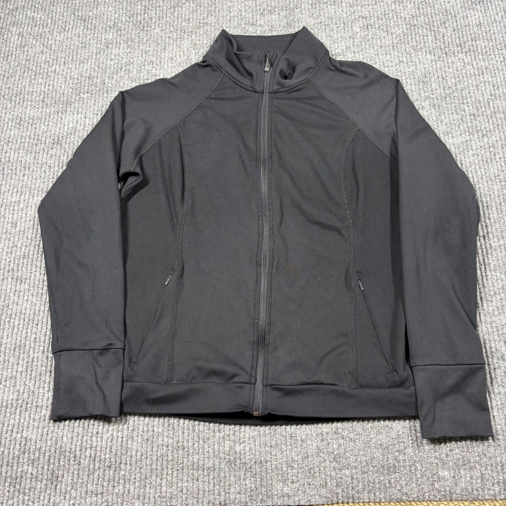 All In Motion Jacket Womens XL Black Full Zip Active Thumbholes VN1088221